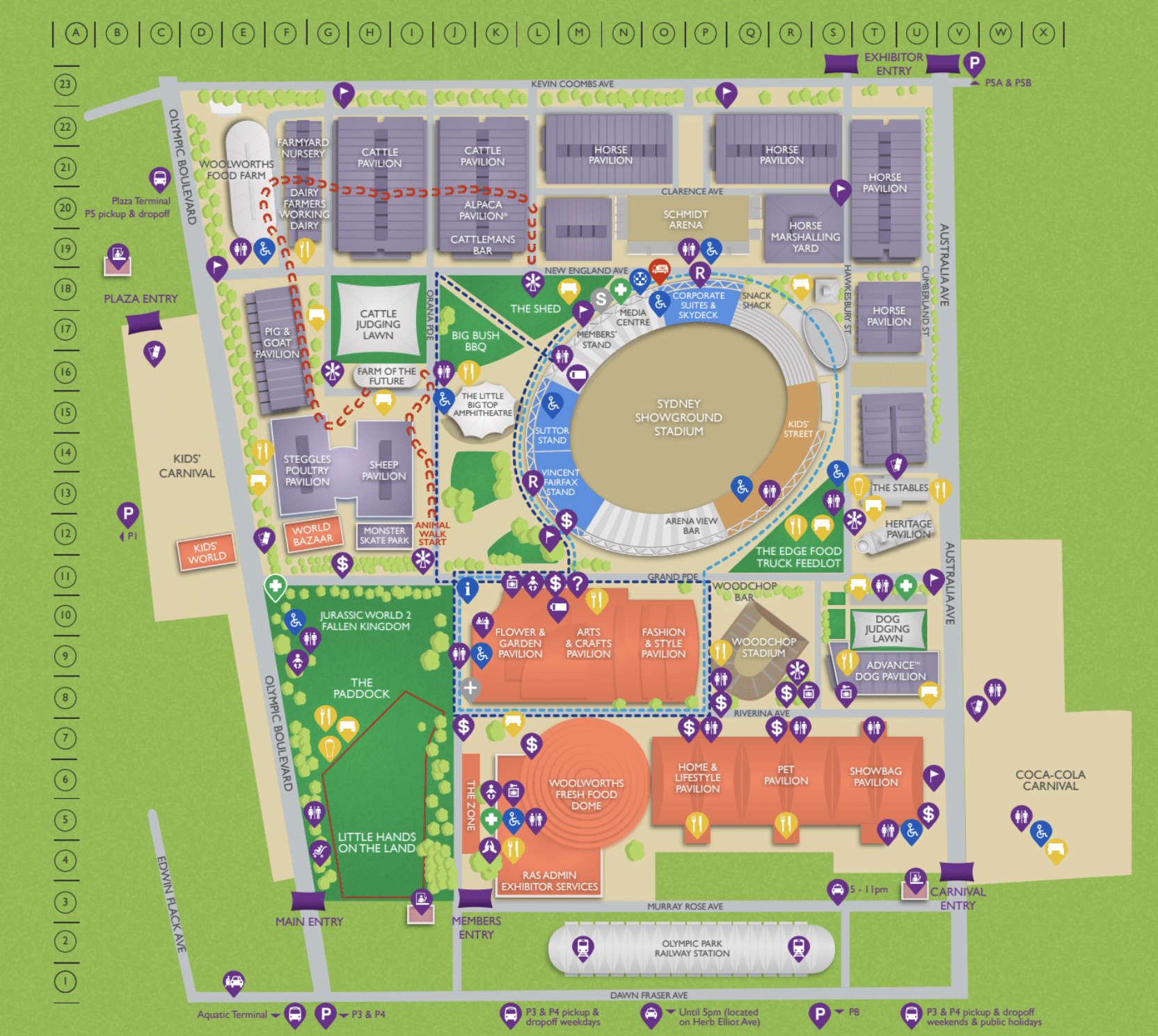 Sydney Royal Easter Show map